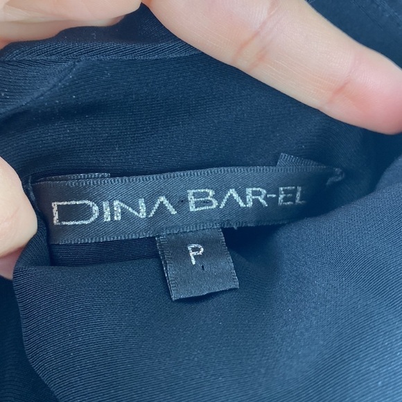 Dina Bar-el Vintage One Shoulder Cocktail Mini Dress Black Size P - Picture 3 of 7